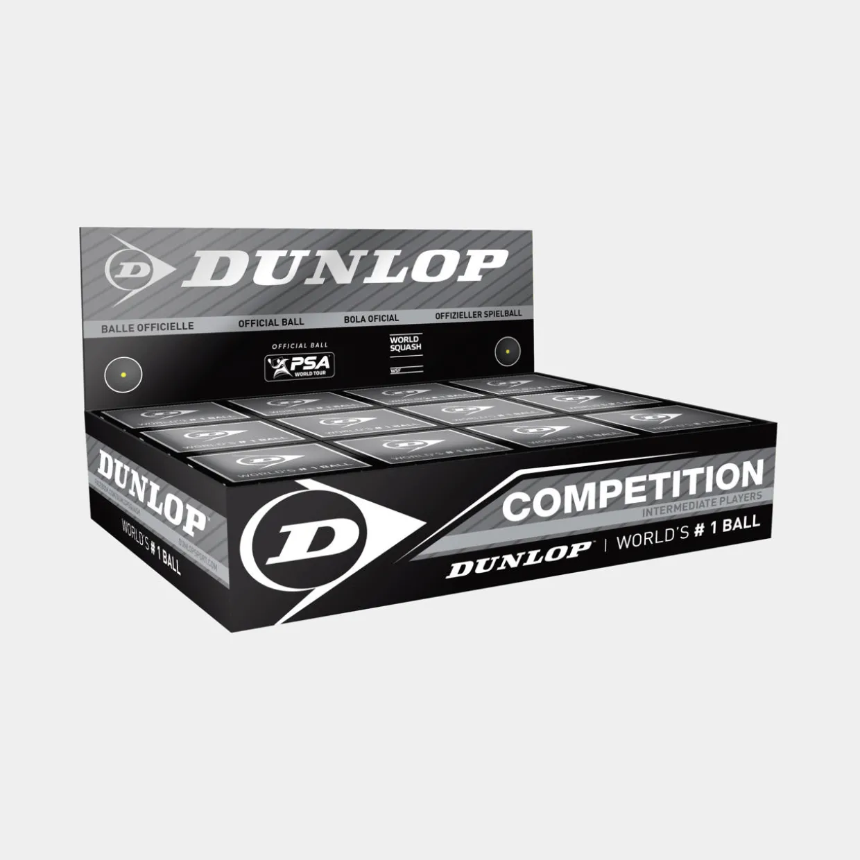 Competition Squash Ball 12pcs - Yellow dot