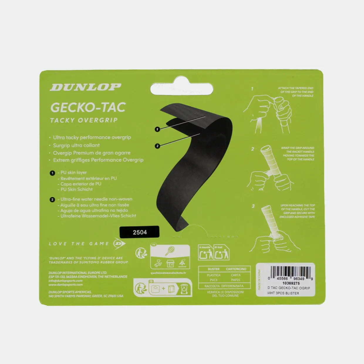 GECKO-TAC OGRIP WHT 3PCS BLISTER