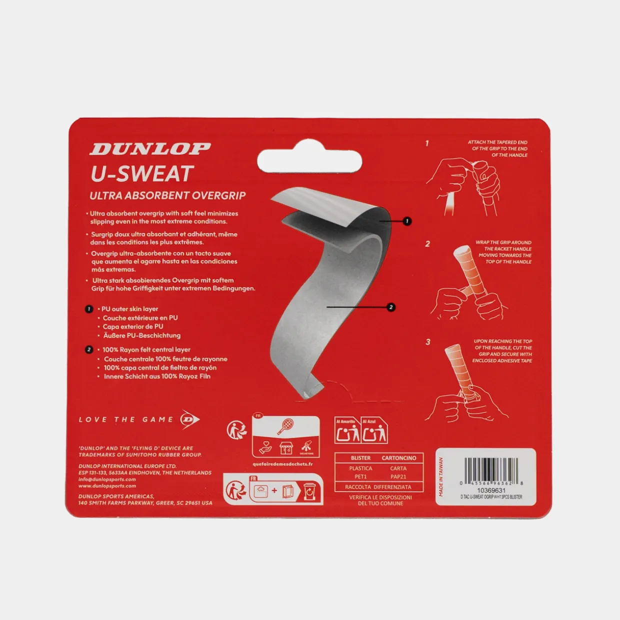 U-SWEAT OGRIP WHT 3PCS BLISTER